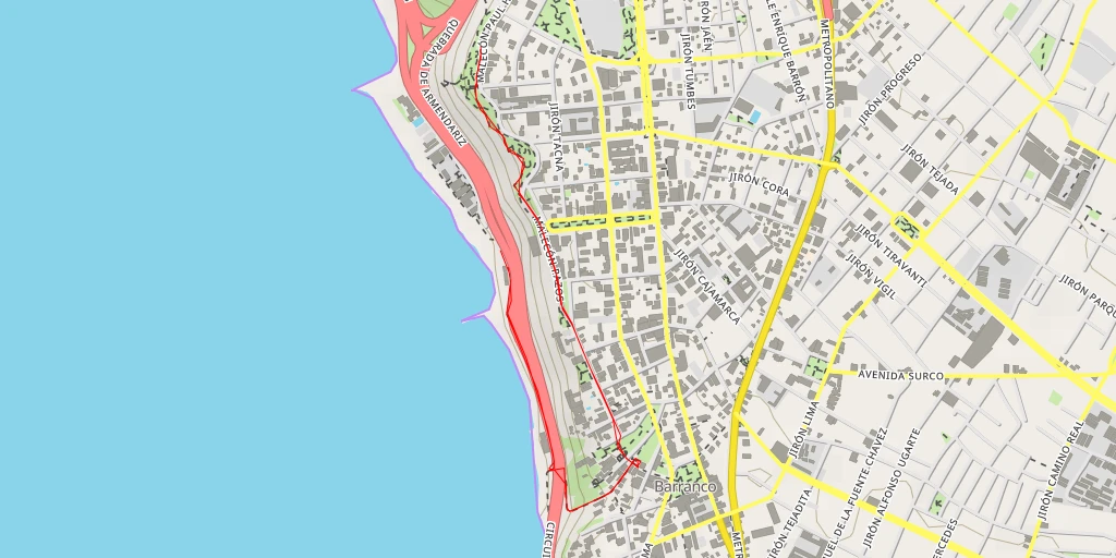 Map of the trail for Malecón Paul Harris