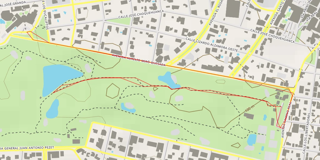 Carte de l'itinéraire :  Lima Golf Club - Avenida General Juan Antonio Pezet - Lima Metropolitana