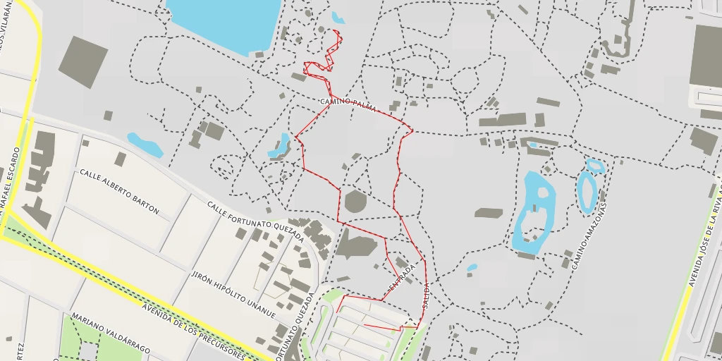 Carte de l'itinéraire :  Jardín Botánico - Ruta del jardín - Lima Metropolitana