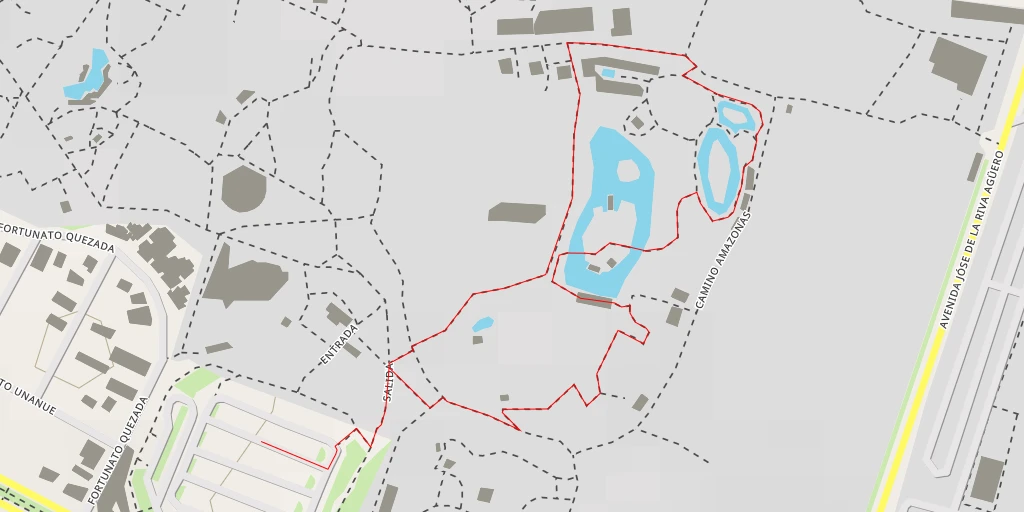 Carte de l'itinéraire :  Parque de las Leyendas - Avenida de los Precursores - Lima Metropolitana