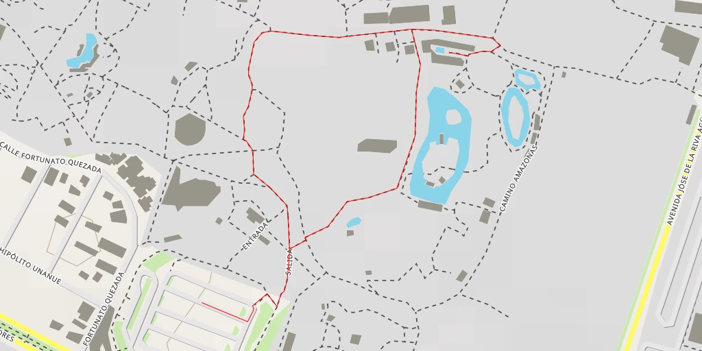 Map of the trail for Parque de las Leyendas - Avenida de los Precursores - Lima Metropolitana