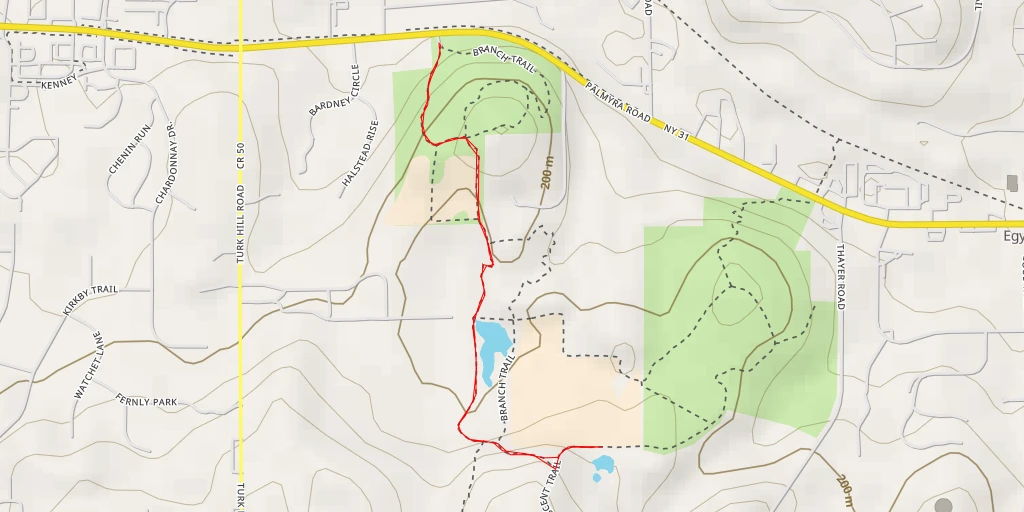 Carte de l'itinéraire :  Crescent Trail (Orange Blazes) - Crescent Trail (Orange Blazes)