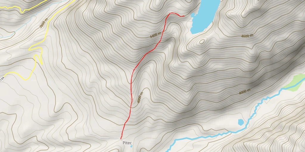 Map of the trail for Mirador Churup