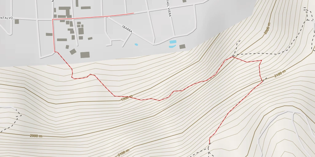 Map of the trail for Ibarra - Baños de Agua Santa