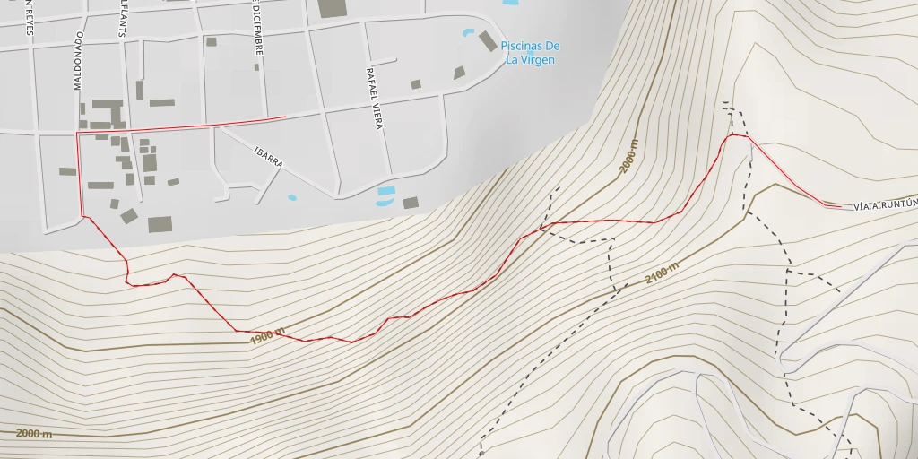 Map of the trail for Tungurahua