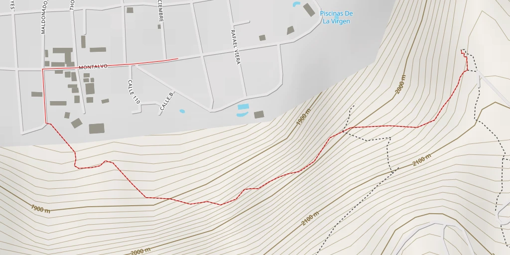 Map of the trail for Mirador La Cruz Bellavista