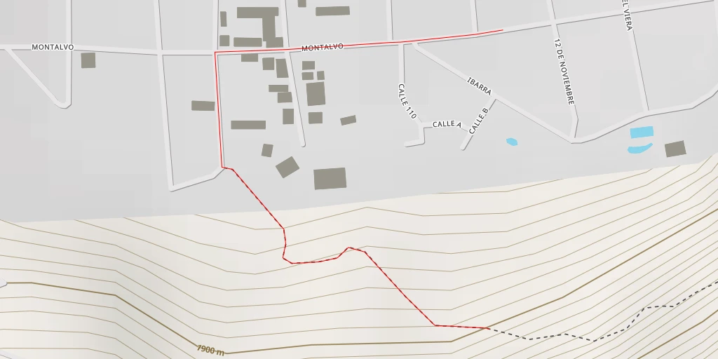 Carte de l'itinéraire :  Calle B - Baños de Agua Santa