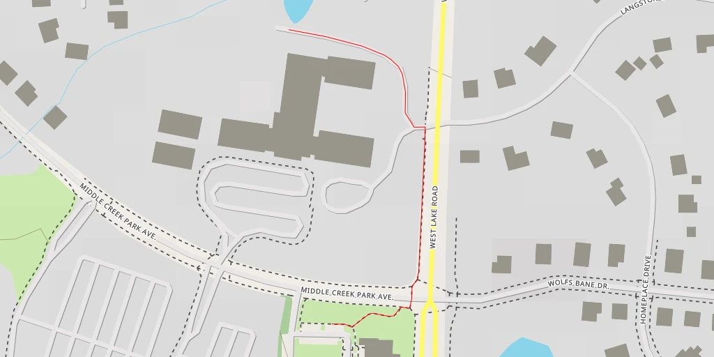 Map of the trail for Middle Creek Elementary School - Middle Creek Park Avenue - Cary