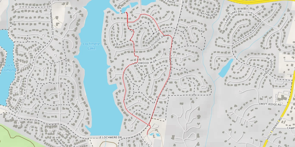 Map of the trail for Wood Lily Lane - Cary