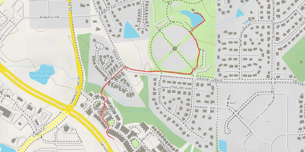 Map of the trail for Open Air Theater - Mizelle Meadow Court