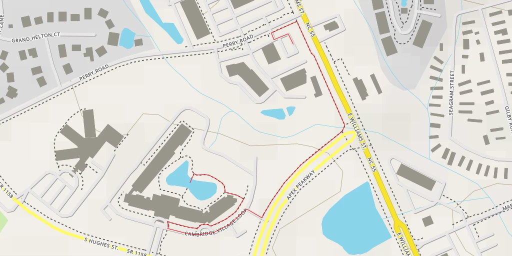 Map of the trail for Cambridge Village Loop - Apex