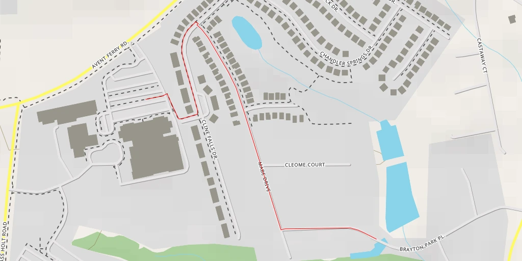 Map of the trail for Brayton Park Place - Fuquay-Varina