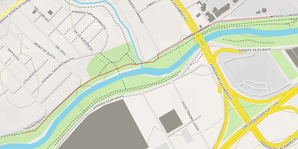 Map of the trail for Tahuantinsuyo - Tahuantinsuyo - Cuenca