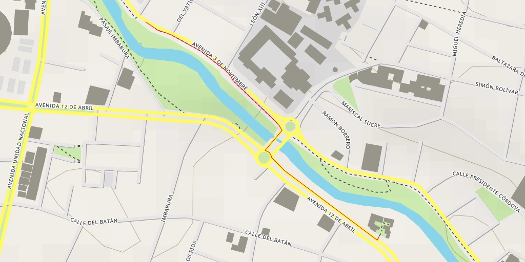 Carte de l'itinéraire :  Avenida 3 de Noviembre - Avenida 3 de Noviembre - Cuenca