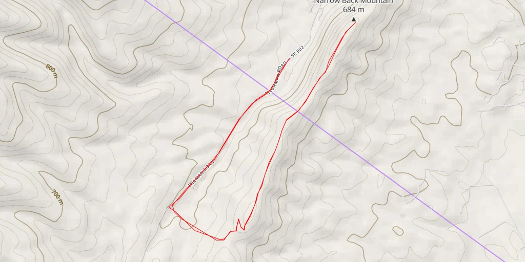 Carte de l'itinéraire :  Narrow Back Mountain