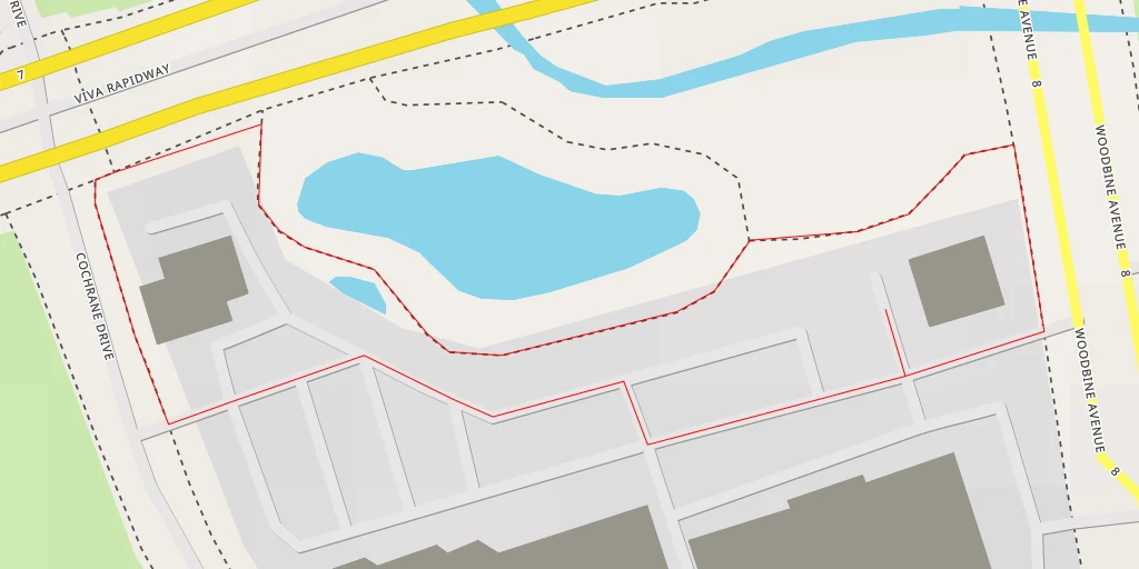 Map of the trail for Cochrane Drive - Markham