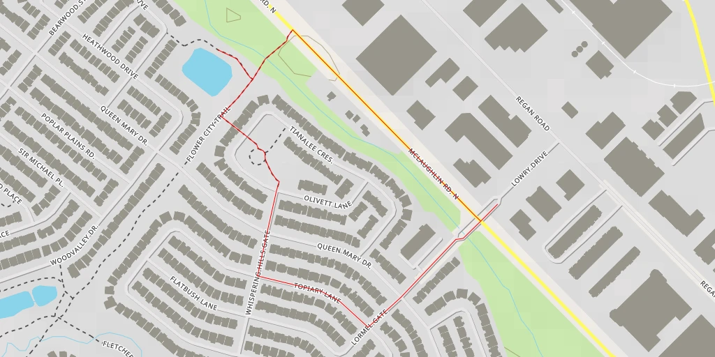 Map of the trail for Flower City Trail - Flower City Trail - Brampton