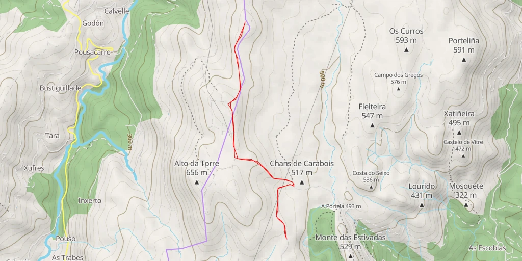 Carte de l'itinéraire :  Alto do Barazal