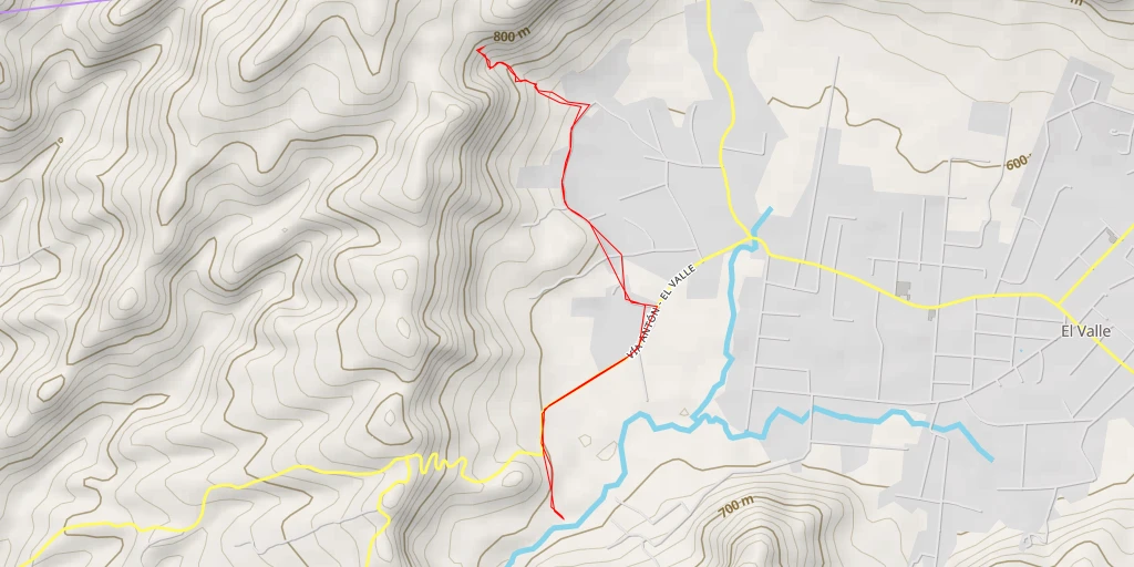 Map of the trail for Chorro Los Enamorados