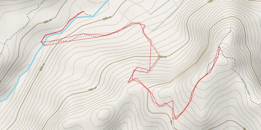 Map of the trail for Cerro Cara Iguana