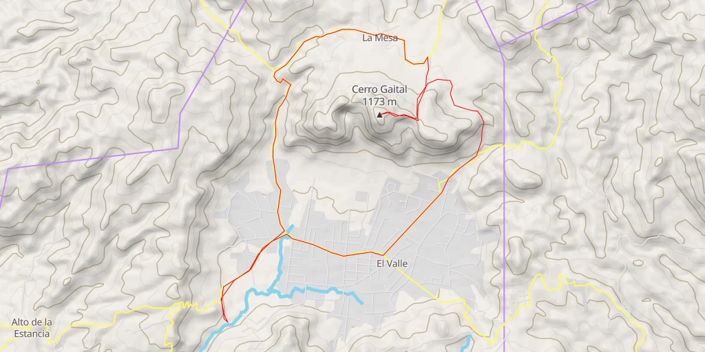 Map of the trail for Cerro Gaital