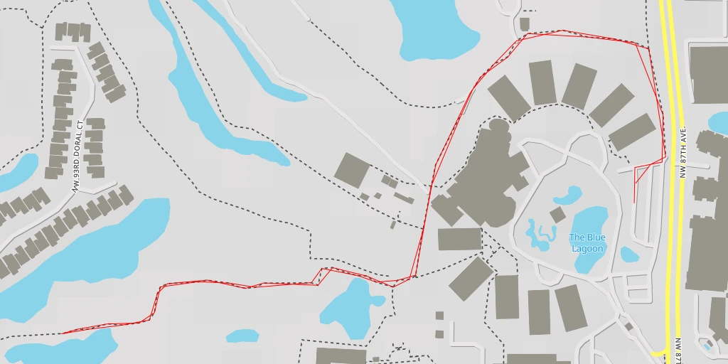 Map of the trail for Northwest 36th Street