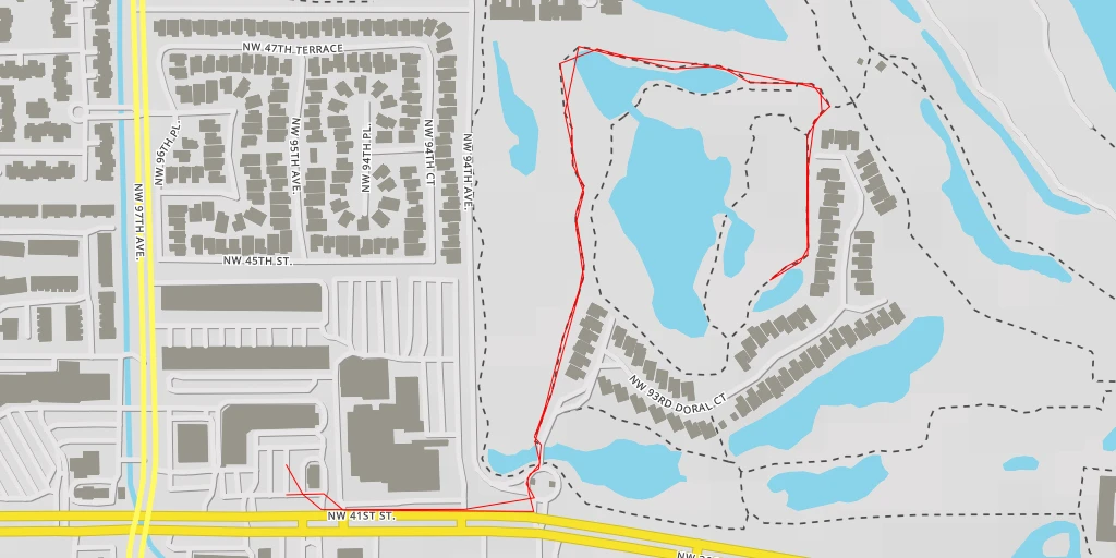 Carte de l'itinéraire :  Trump National Doral - Northwest 45th Lane - Miami