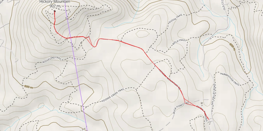 Carte de l'itinéraire :  Hickory Mountain