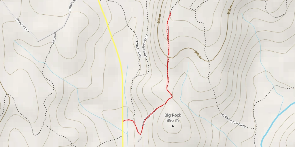 Map of the trail for AI - Cedar Rock