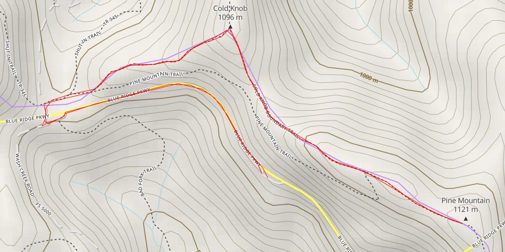 Map of the trail for Pine Mountain