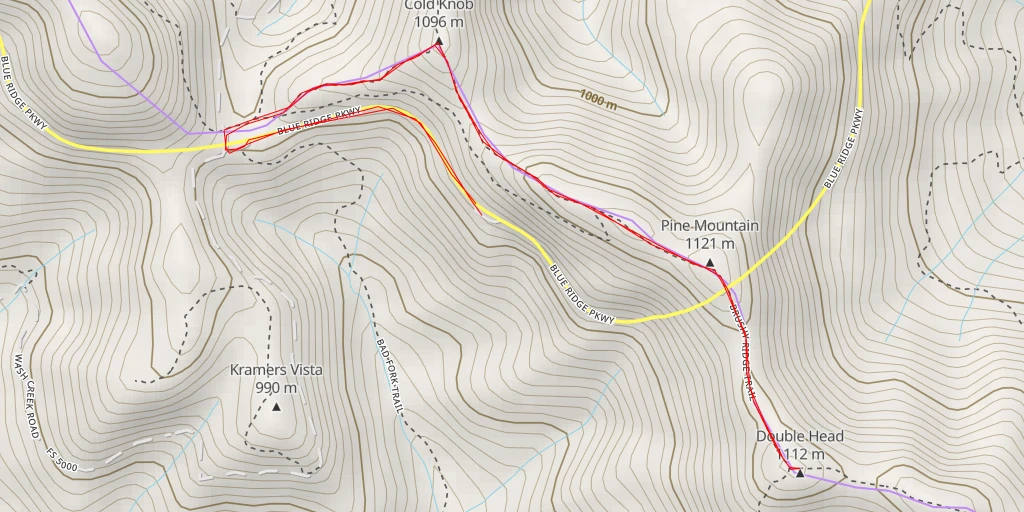 Map of the trail for Double Head