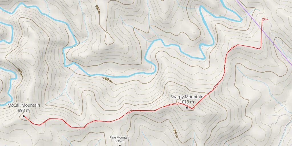 Carte de l'itinéraire :  McCall Mountain