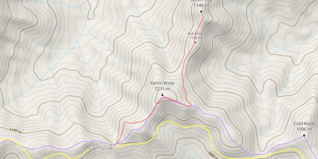 Map of the trail for Green Top