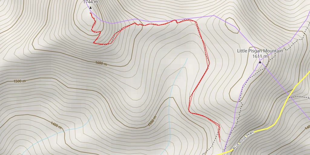 Map of the trail for AI - Mount Pisgah Trail