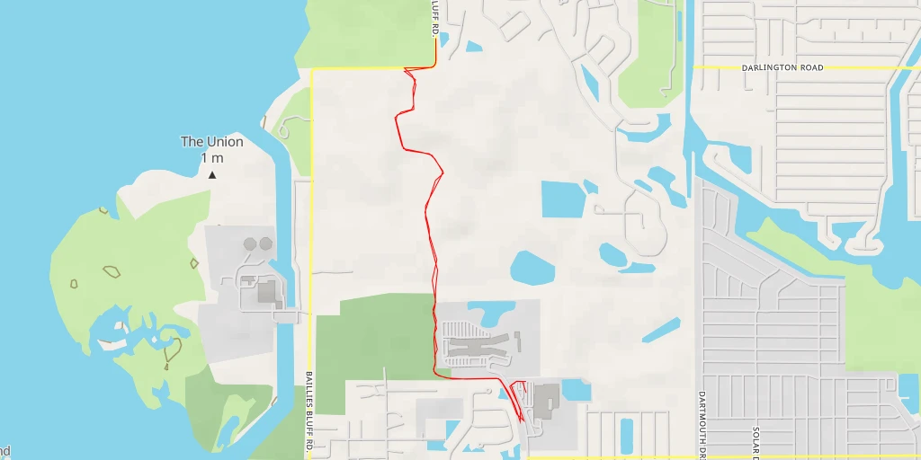 Map of the trail for Baillies Bluff Road - Baillies Bluff Road