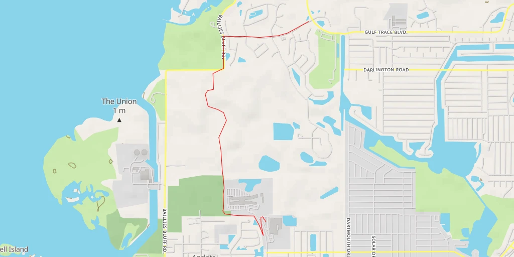 Map of the trail for Key Vista Boulevard - Key Vista Boulevard