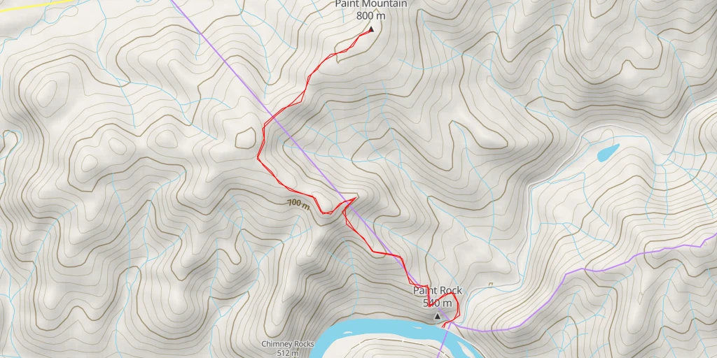 Map of the trail for Paint Mountain