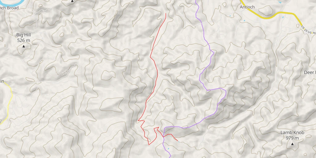 Map of the trail for Upper Shut-in Road