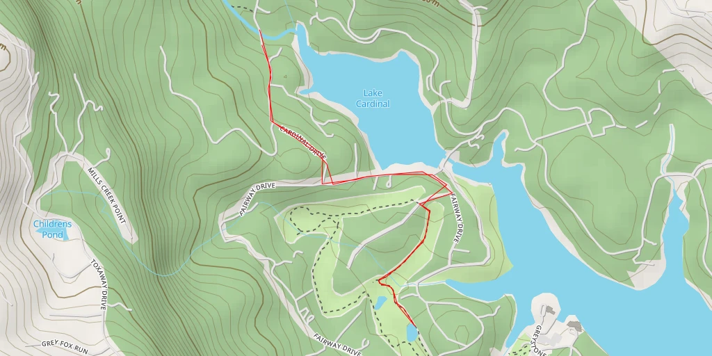 Map of the trail for Shore Brook Lane