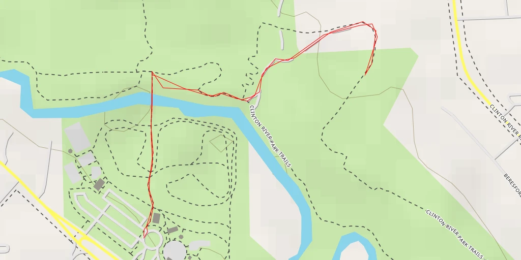 Carte de l'itinéraire :  Clinton River Park Trails - Single Track - Clinton River Park Trails - Single Track