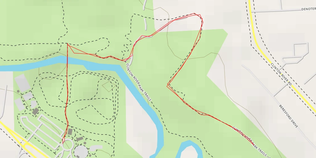 Carte de l'itinéraire :  Clinton River Park Trails - Single Track - Clinton River Park Trails - Single Track