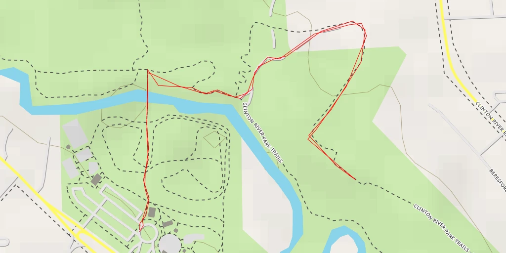 Carte de l'itinéraire :  Clinton River Park Trails - Single Track - Clinton River Park Trails - Single Track