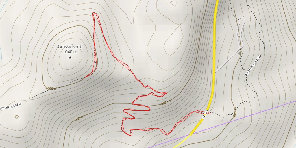 Map of the trail for AI - Grassy Knob