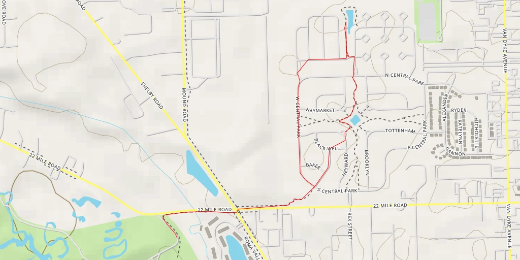 Map of the trail for West Broadway - West Broadway