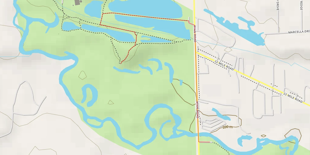 Map of the trail for Old Foundation - Ryan Road