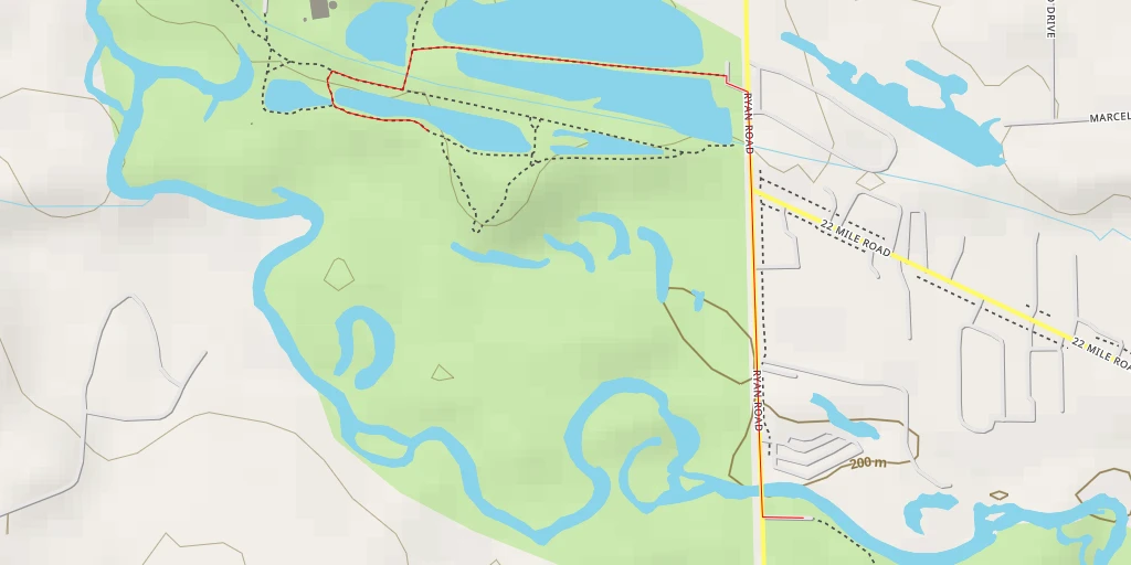 Map of the trail for 23 Mile Road