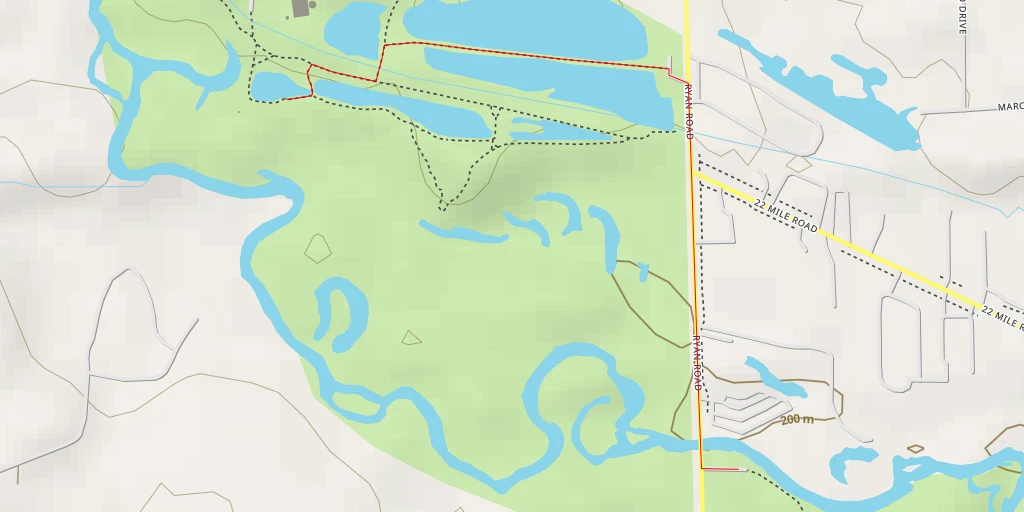 Map of the trail for 23 Mile Road