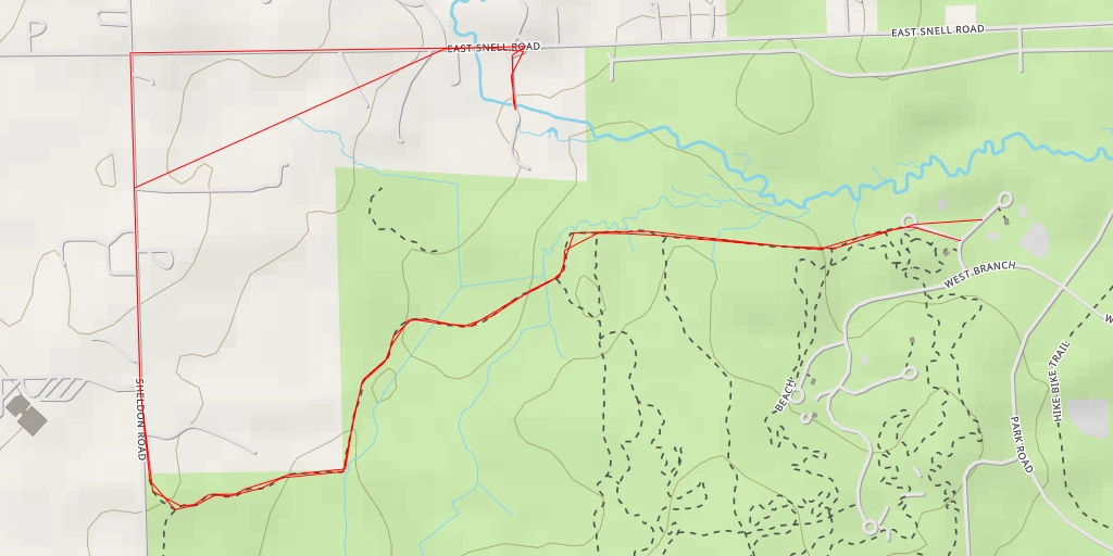 Carte de l'itinéraire :  East Snell Road - East Snell Road