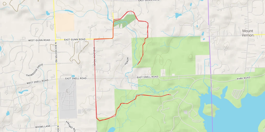 Carte de l'itinéraire :  East Snell Road