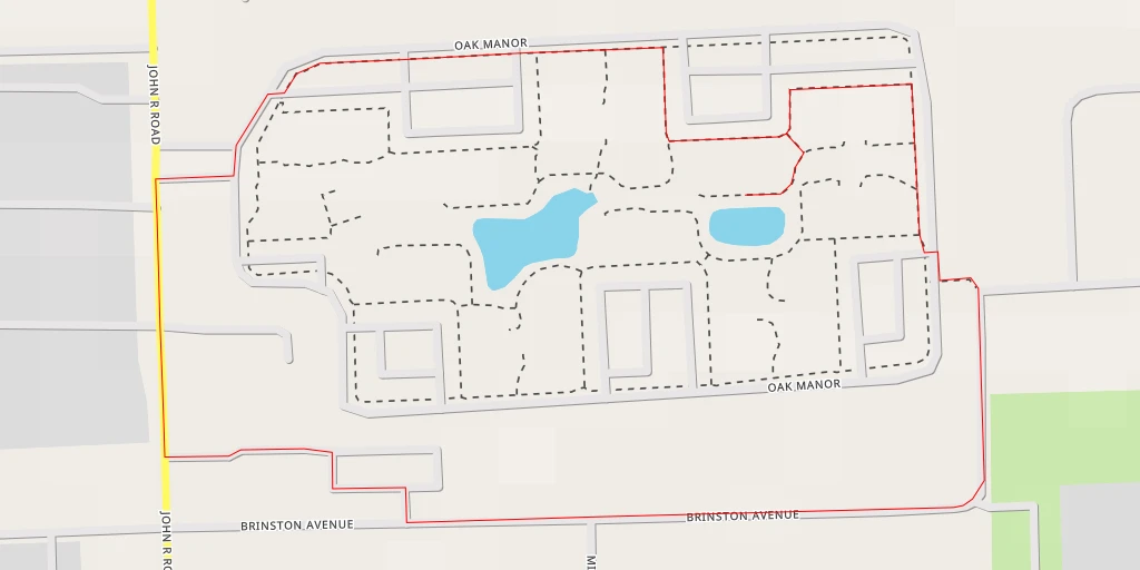 Map of the trail for Oak Manor